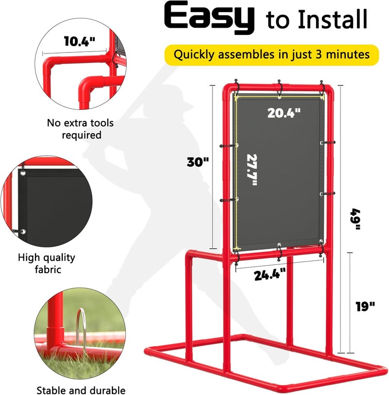 Olpchee Baseball Strike Zone Target for Plastic Balls Compatible with Wiffle Ball and Blitzball Pitching Training Strike Zone Target Set Up and Assemble Easily - Image 4